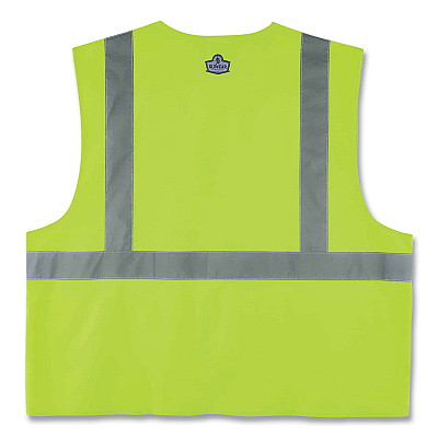 ergodyne GloWear 8225HL Class 2 Standard Solid Hook and Loop Vest, Polyester, Lime, 4X-Large/5X-Large (EGO21189)