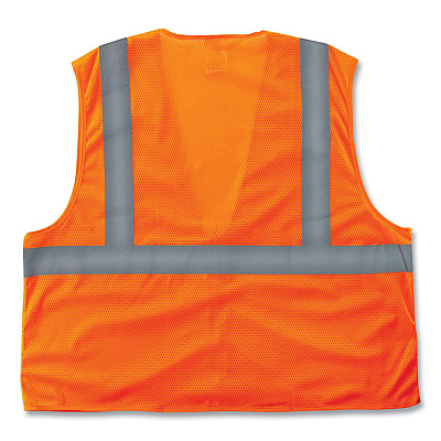 ergodyne GloWear 8205Z Class 2 Super Economy Mesh Vest, Polyester, Orange, Small/Medium (EGO20983)