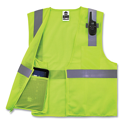 ergodyne GloWear 8210Z Class 2 Economy Mesh Vest, Polyester, Lime, 4X-Large/5X-Large (EGO21059)