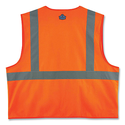 ergodyne GloWear 8225Z Class 2 Standard Solid Vest, Polyester, Orange, 4X-Large/5X-Large (EGO21159)