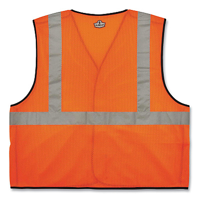 ergodyne GloWear 8216BA Class 2 Breakaway Mesh ID Holder Vest, Polyester, Large/X-Large, Orange (EGO21085)