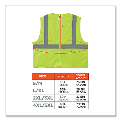 ergodyne GloWear 8205Z Class 2 Super Economy Mesh Vest, Polyester, Lime, 2X-Large/3X-Large (EGO20997)