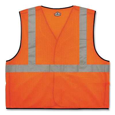 ergodyne GloWear 8216BA Class 2 Breakaway Mesh ID Holder Vest, Polyester, 4X-Large/5X-Large, Orange (EGO21089)