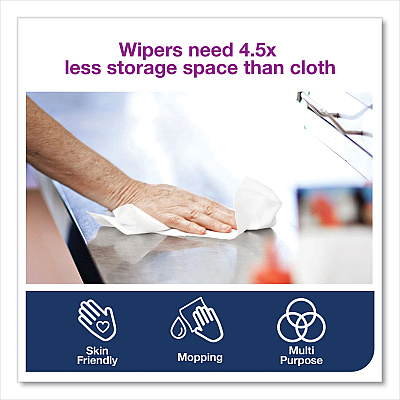 Tork Paper Wiper Plus, 9.8 x 15.2, White, 300/Roll, 2 Rolls/Carton (TRK192128)