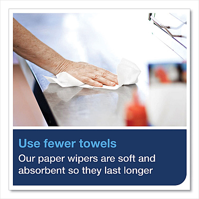 Tork Paper Wiper Roll Towel, 1-Ply, 7.68" x 1,150 ft, White, 4 Rolls/Carton (TRK291380)