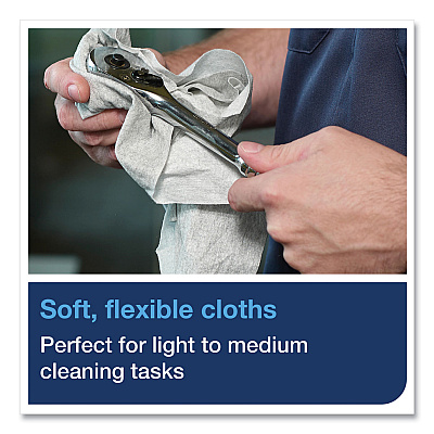 Tork Industrial Cleaning Cloths, 1-Ply, 12.6 x 15.16, Gray, 55/Pack, 8 Packs/Carton (TRK520350)