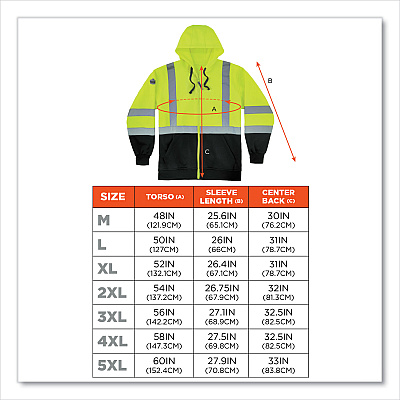 ergodyne GloWear 8372 ZipUp HiVis Class 3 Zip Hooded Sweatshirt with Black Bottom, Polar Fleece, Lime, 3X-Large (EGO21847)