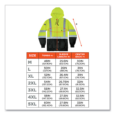 ergodyne GloWear 8373 Hi-Vis Class 3 Hooded Sweatshirt with Black Bottom, Polar Fleece, Lime, Medium (EGO21883)