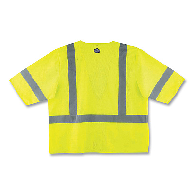 ergodyne GloWear 8320Z Class 3 Standard Zipper Vest, Polyester, Small/Medium, Lime (EGO22123)