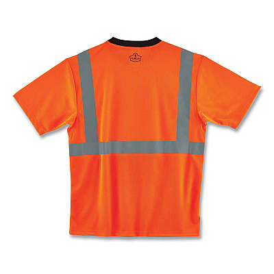 ergodyne GloWear 8289BK Class 2 Hi-Vis T-Shirt with Black Bottom, Large, Orange (EGO22514)