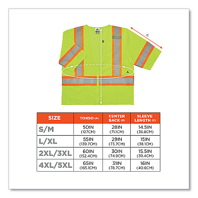 ergodyne GloWear 8330Z Class 3 Two-Tone Zipper Vest, Polyester, Small/Medium, Lime (EGO22183)