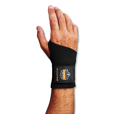 ergodyne ProFlex 670 Ambidextrous Single Strap Wrist Support, Medium, Fits Left/Right Hand, Black (EGO16613)