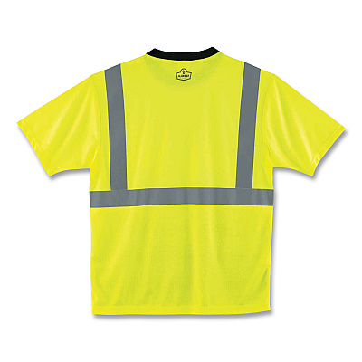 ergodyne GloWear 8289BK Class 2 Hi-Vis T-Shirt with Black Bottom, Small, Lime (EGO22502)