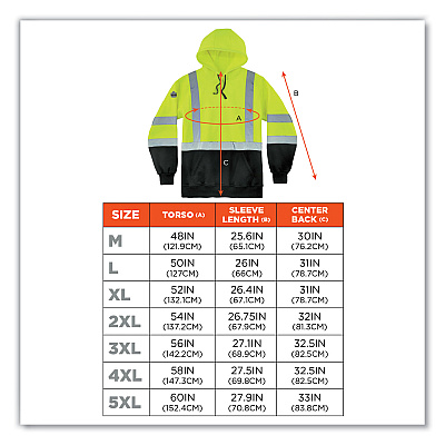 ergodyne GloWear 8373 Hi-Vis Class 3 Hooded Sweatshirt with Black Bottom, Polar Fleece, Lime, 4X-Large (EGO21888)