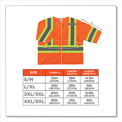 ergodyne GloWear 8330Z Class 3 Two-Tone Zipper Vest, Polyester, 4X-Large/5X-Large, Orange (EGO22179)
