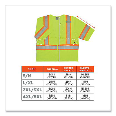 ergodyne GloWear 8330Z Class 3 Two-Tone Zipper Vest, Polyester, 4X-Large/5X-Large, Lime (EGO22189)