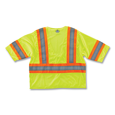 ergodyne GloWear 8330Z Class 3 Two-Tone Zipper Vest, Polyester, Small/Medium, Lime (EGO22183)