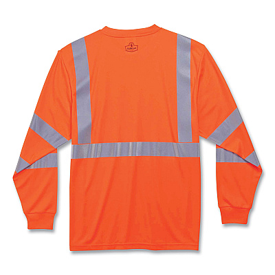 ergodyne GloWear 8391 Class 3 Hi-Vis Long Sleeve Shirt, Polyester, Orange, 3X-Large (EGO21717)