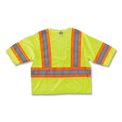 ergodyne GloWear 8330Z Class 3 Two-Tone Zipper Vest, Polyester, 2X-Large/3X-Large, Lime (EGO22187)