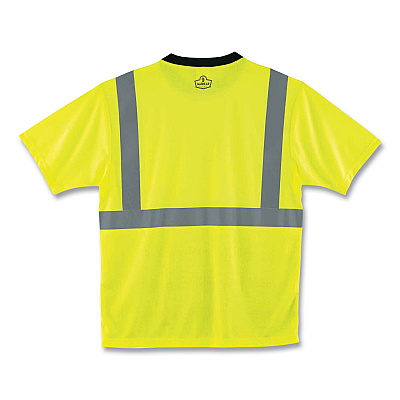 ergodyne GloWear 8289BK Class 2 Hi-Vis T-Shirt with Black Bottom, Medium, Lime (EGO22503)