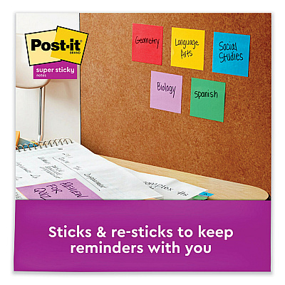 Post-it Notes Super Sticky Self-Stick Notes, 3" x 3", Saffron Red, 90 Sheets/Pad, 5 Pads/Pack (MMM6545SSRR)