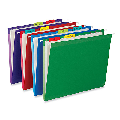 Post-it Tabs 1" Plain Solid Color Tabs, 1/5-Cut, Assorted Colors, 1" Wide, 66/Pack (MMM686GBR)
