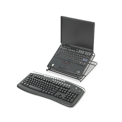 Safco Onyx Mesh Laptop Stand, 12.25" x 12.25" x 2", Black (SAF2161BL)