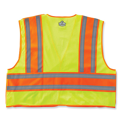 ergodyne GloWear 8245PSV Class 2 Public Safety Vest, Polyester, Large/X-Large, Lime (EGO23395)