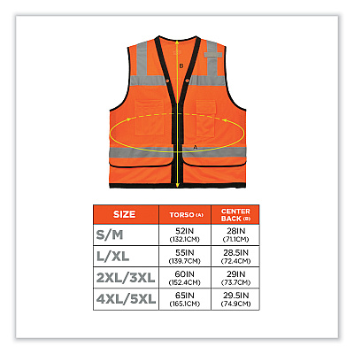 ergodyne GloWear 8253HDZ Class 2 Heavy-Duty Mesh Surveyors Vest, Polyester, 2X-Large/3X-Large, Orange (EGO23317)