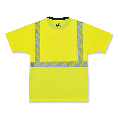 ergodyne GloWear 8280BK Class 2 Performance T-Shirt with Black Bottom, Polyester, 3X-Large, Lime (EGO22537)