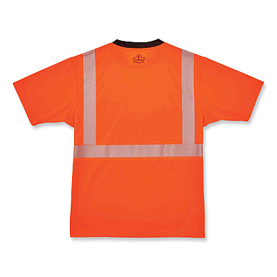ergodyne GloWear 8280BK Class 2 Performance T-Shirt with Black Bottom, Polyester, 3X-Large, Orange (EGO22587)
