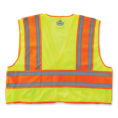 ergodyne GloWear 8245PSV Class 2 Public Safety Vest, Polyester, 2X-Large/3X-Large, Lime (EGO23397)