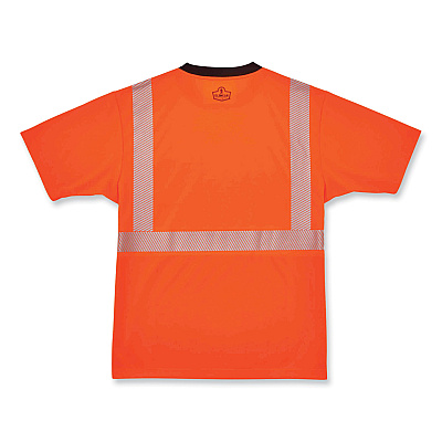 ergodyne GloWear 8280BK Class 2 Performance T-Shirt with Black Bottom, Polyester, Large, Orange (EGO22584)