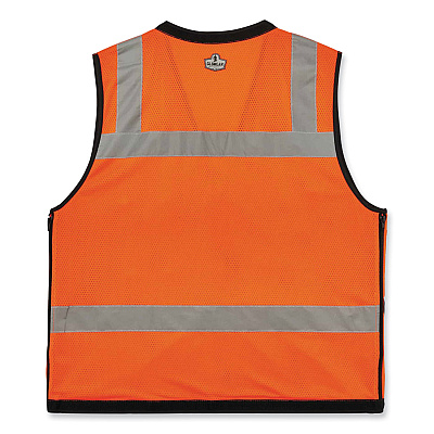 ergodyne GloWear 8253HDZ Class 2 Heavy-Duty Mesh Surveyors Vest, Polyester, Small/Medium, Orange (EGO23313)