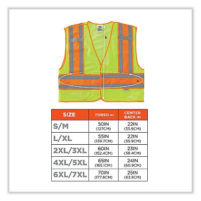 ergodyne GloWear 8245PSV Class 2 Public Safety Vest, Polyester, 2X-Large/3X-Large, Lime (EGO23397)