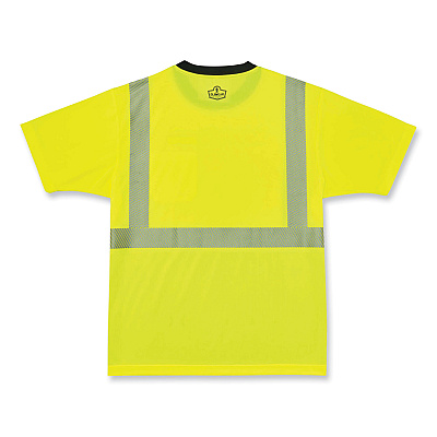 ergodyne GloWear 8280BK Class 2 Performance T-Shirt with Black Bottom, Polyester, Medium, Lime (EGO22533)