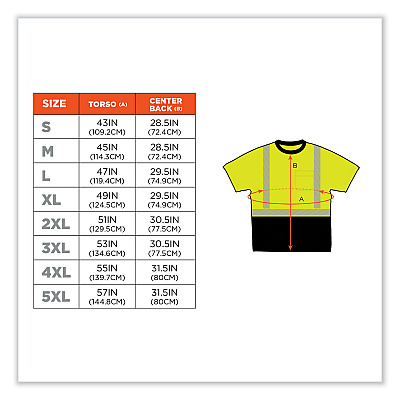 ergodyne GloWear 8280BK Class 2 Performance T-Shirt with Black Bottom, Polyester, 4X-Large, Lime (EGO22538)