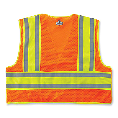 ergodyne GloWear 8245PSV Class 2 Public Safety Vest, Polyester, 6X-Large/7X-Large, Orange (EGO23390)