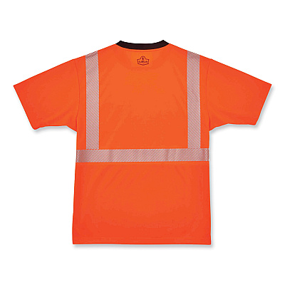 ergodyne GloWear 8280BK Class 2 Performance T-Shirt with Black Bottom, Polyester, 2X-Large, Orange (EGO22586)