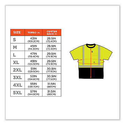 ergodyne GloWear 8280BK Class 2 Performance T-Shirt with Black Bottom, Polyester, X-Large, Lime (EGO22535)