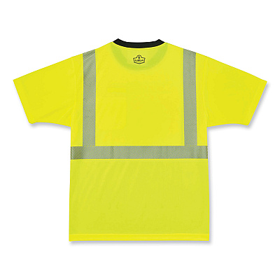 ergodyne GloWear 8280BK Class 2 Performance T-Shirt with Black Bottom, Polyester, 4X-Large, Lime (EGO22538)