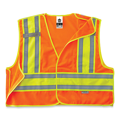 ergodyne GloWear 8245PSV Class 2 Public Safety Vest, Polyester, 6X-Large/7X-Large, Orange (EGO23390)