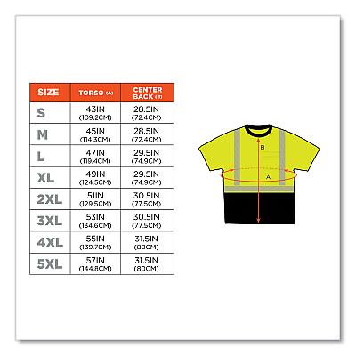 ergodyne GloWear 8280BK Class 2 Performance T-Shirt with Black Bottom, Polyester, 3X-Large, Lime (EGO22537)