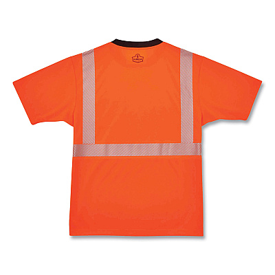 ergodyne GloWear 8280BK Class 2 Performance T-Shirt with Black Bottom, Polyester, 5X-Large, Orange (EGO22589)
