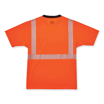 ergodyne GloWear 8280BK Class 2 Performance T-Shirt with Black Bottom, Polyester, 4X-Large, Orange (EGO22588)