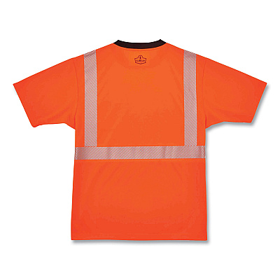 ergodyne GloWear 8280BK Class 2 Performance T-Shirt with Black Bottom, Polyester, Small, Orange (EGO22582)