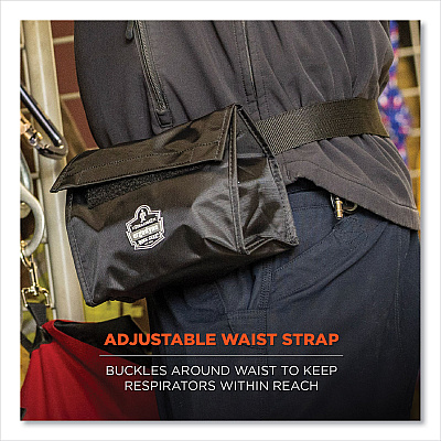ergodyne Arsenal 5180 Half Mask Respirator Waist Pack, 8.5 x 3.5 x 6.5, Black (EGO13180)