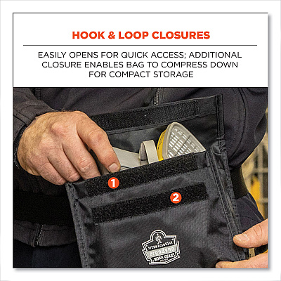 ergodyne Arsenal 5180 Half Mask Respirator Waist Pack, 8.5 x 3.5 x 6.5, Black (EGO13180)