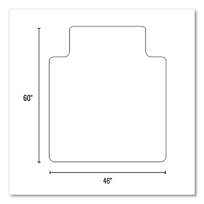ES Robbins EverLife Chair Mat for Extra High Pile Carpet with Lip, 46 x 60, Clear (ESR124381)