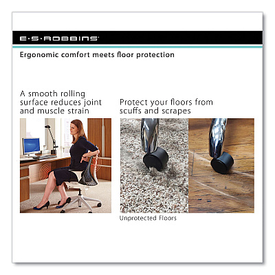 ES Robbins EverLife Chair Mat for Extra High Pile Carpet with Lip, 46 x 60, Clear (ESR124381)
